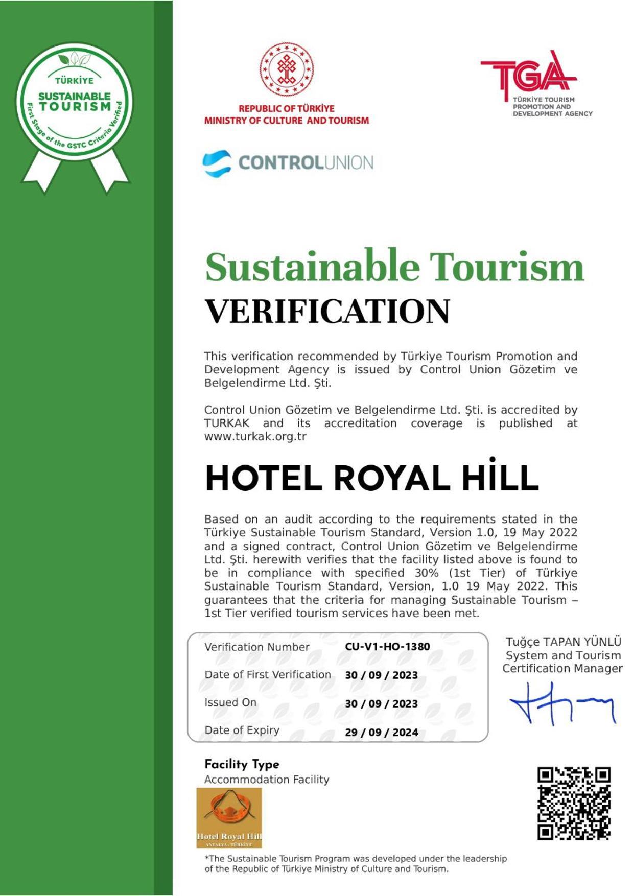 Hotel Royal Hill Antalya Eksteriør billede